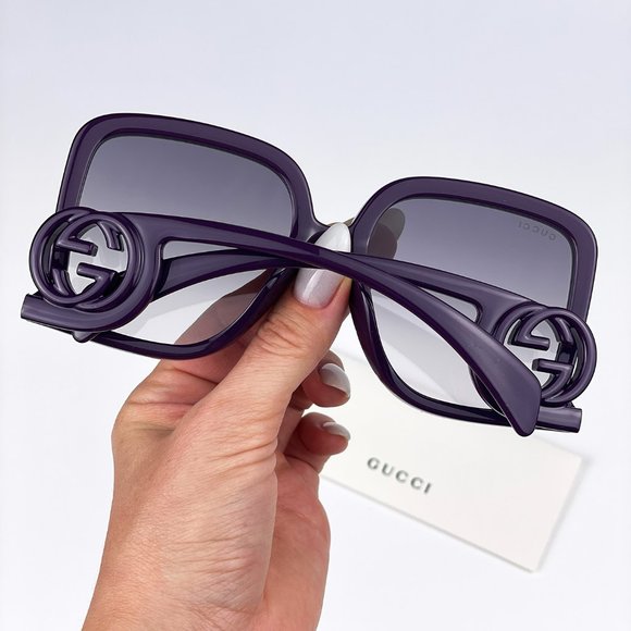 Gucci GG1326S 003 Sunglasses Violet Grey Gradient Oversized Square Women - Picture 5 of 14